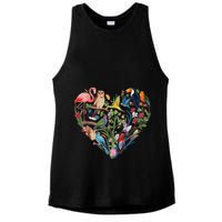 Bird Heart Birding Bird Watching Birder Bird Watcher Design Ladies PosiCharge Tri-Blend Wicking Tank