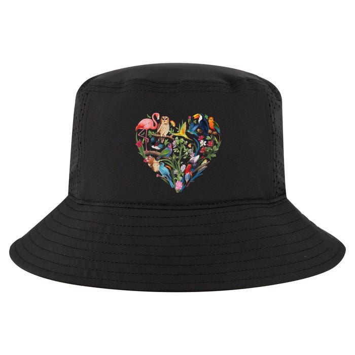 Bird Heart Birding Bird Watching Birder Bird Watcher Design Cool Comfort Performance Bucket Hat