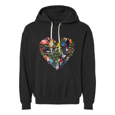 Bird Heart Birding Bird Watching Birder Bird Watcher Design Garment-Dyed Fleece Hoodie