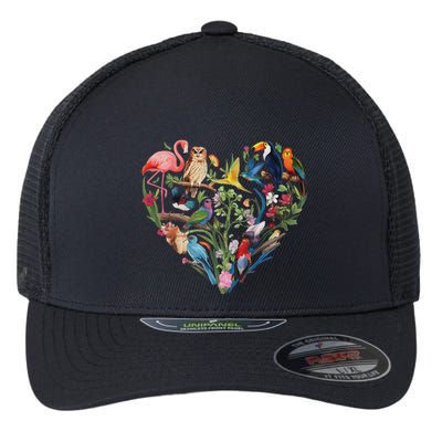 Bird Heart Birding Bird Watching Birder Bird Watcher Design Flexfit Unipanel Trucker Cap