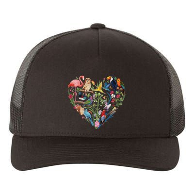 Bird Heart Birding Bird Watching Birder Bird Watcher Design Yupoong Adult 5-Panel Trucker Hat