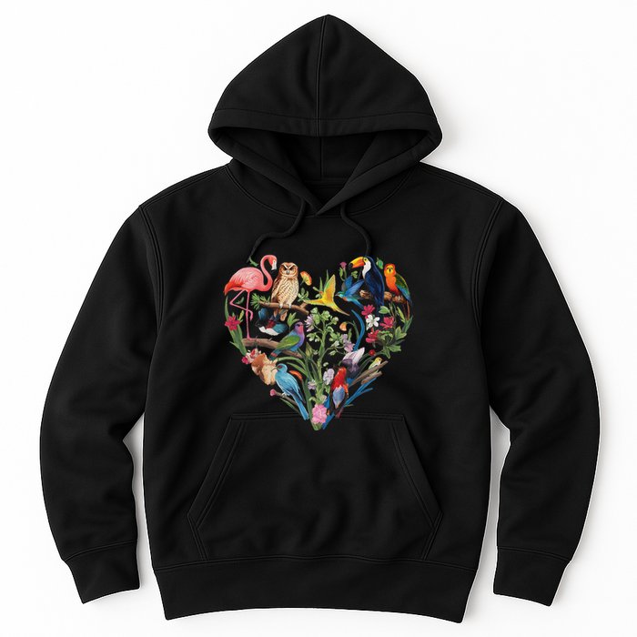 Bird Heart Birding Bird Watching Birder Bird Watcher Design Hoodie