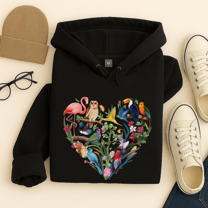 Bird Heart Birding Bird Watching Birder Bird Watcher Design Hoodie
