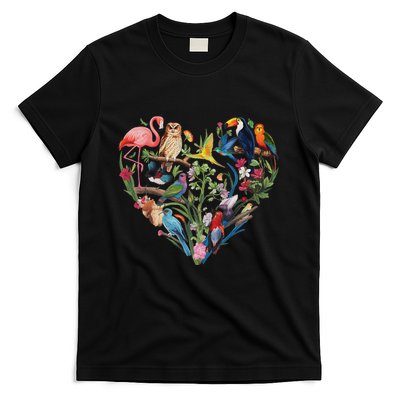 Bird Heart Birding Bird Watching Birder Bird Watcher Design T-Shirt