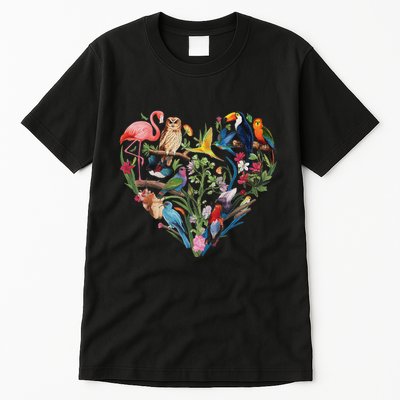 Bird Heart Birding Bird Watching Birder Bird Watcher Design Tall T-Shirt