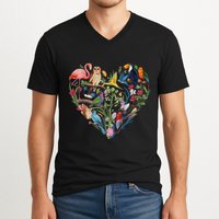 Bird Heart Birding Bird Watching Birder Bird Watcher Design V-Neck T-Shirt