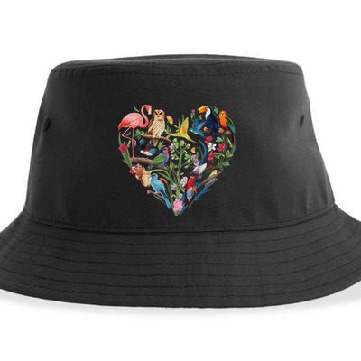 Bird Heart Birding Bird Watching Birder Bird Watcher Design Sustainable Bucket Hat