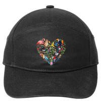 Bird Heart Birding Bird Watching Birder Bird Watcher Design 7-Panel Snapback Hat