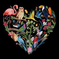 Bird Heart Birding Bird Watching Birder Bird Watcher Design 7-Panel Snapback Hat