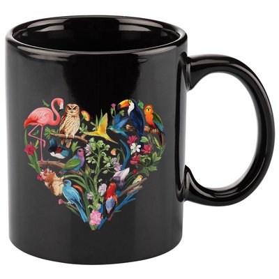 Bird Heart Birding Bird Watching Birder Bird Watcher Design 11oz C Handle Ceramic Mug