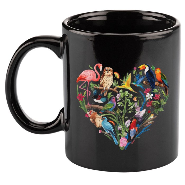 Bird Heart Birding Bird Watching Birder Bird Watcher Design 11oz C Handle Ceramic Mug