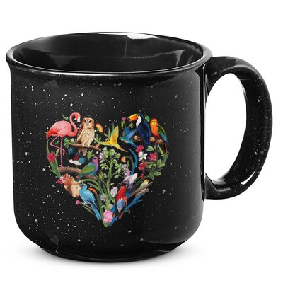Bird Heart Birding Bird Watching Birder Bird Watcher Design 15oz Campfire Ceramic Mug