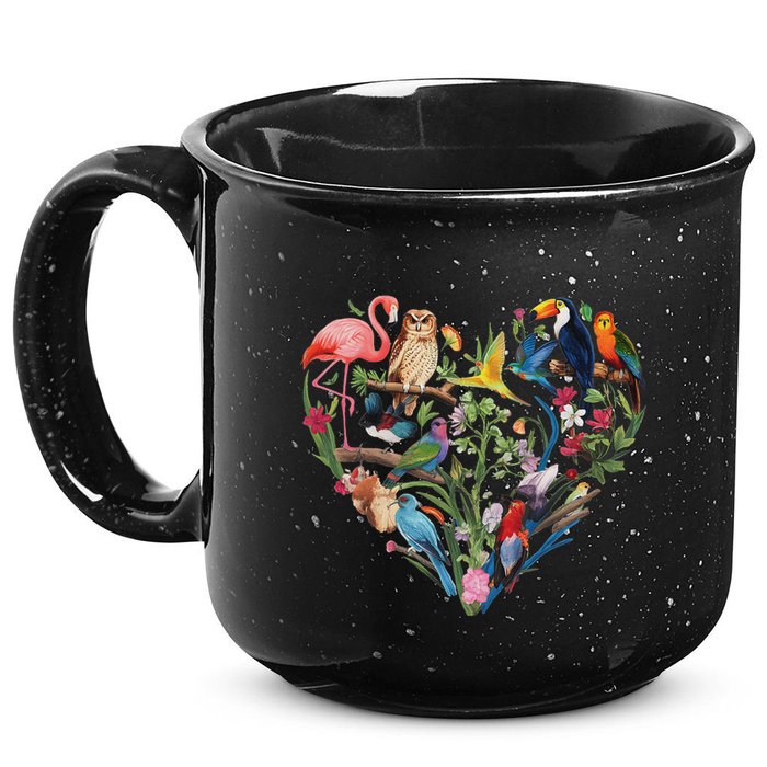 Bird Heart Birding Bird Watching Birder Bird Watcher Design 15oz Campfire Ceramic Mug