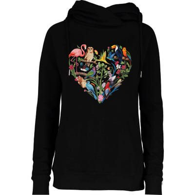 Bird Heart Birding Bird Watching Birder Bird Watcher Design Womens Funnel Neck Pullover Hood