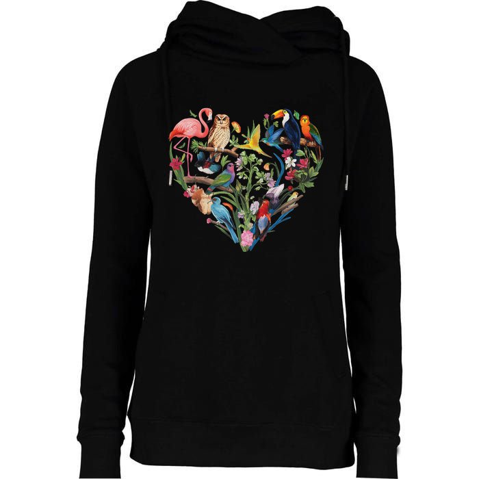 Bird Heart Birding Bird Watching Birder Bird Watcher Design Womens Funnel Neck Pullover Hood