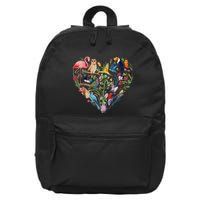 Bird Heart Birding Bird Watching Birder Bird Watcher Design 16 in Basic Backpack
