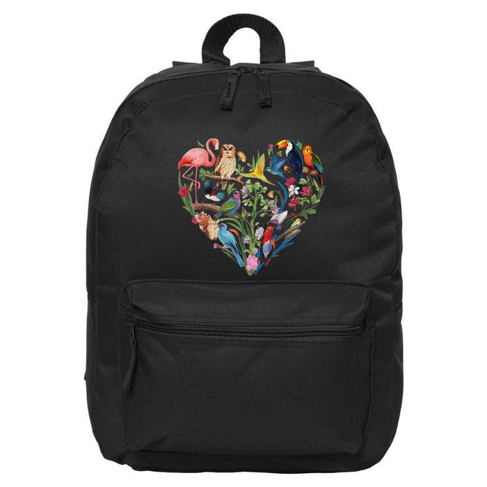 Bird Heart Birding Bird Watching Birder Bird Watcher Design 16 in Basic Backpack