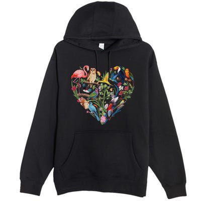 Bird Heart Birding Bird Watching Birder Bird Watcher Design Premium Pullover Hoodie