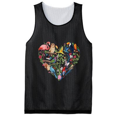 Bird Heart Birding Bird Watching Birder Bird Watcher Design Mesh Reversible Basketball Jersey Tank