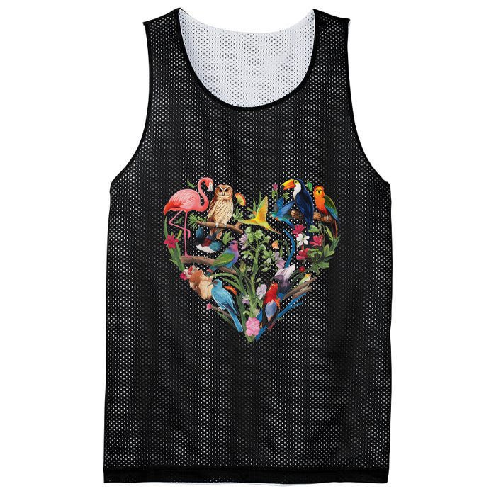 Bird Heart Birding Bird Watching Birder Bird Watcher Design Mesh Reversible Basketball Jersey Tank