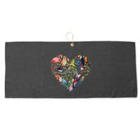 Bird Heart Birding Bird Watching Birder Bird Watcher Design Large Microfiber Waffle Golf Towel
