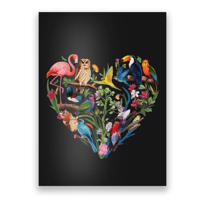 Bird Heart Birding Bird Watching Birder Bird Watcher Design Poster