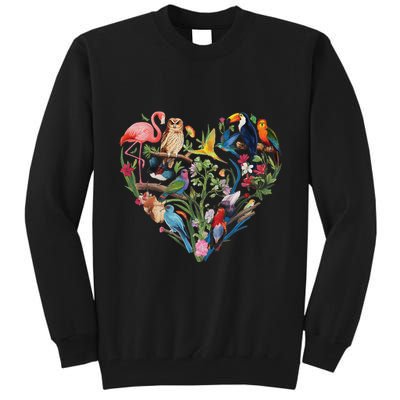 Bird Heart Birding Bird Watching Birder Bird Watcher Design Tall Sweatshirt