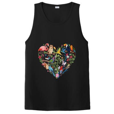Bird Heart Birding Bird Watching Birder Bird Watcher Design PosiCharge Competitor Tank
