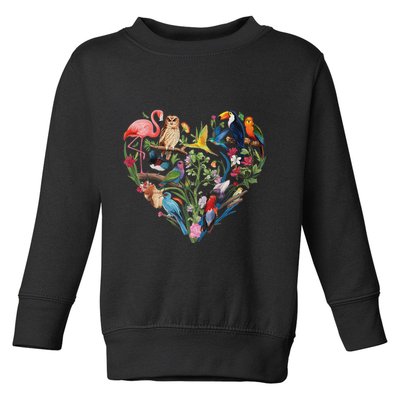 Bird Heart Birding Bird Watching Birder Bird Watcher Design Toddler Sweatshirt