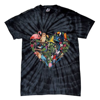 Bird Heart Birding Bird Watching Birder Bird Watcher Design Tie-Dye T-Shirt