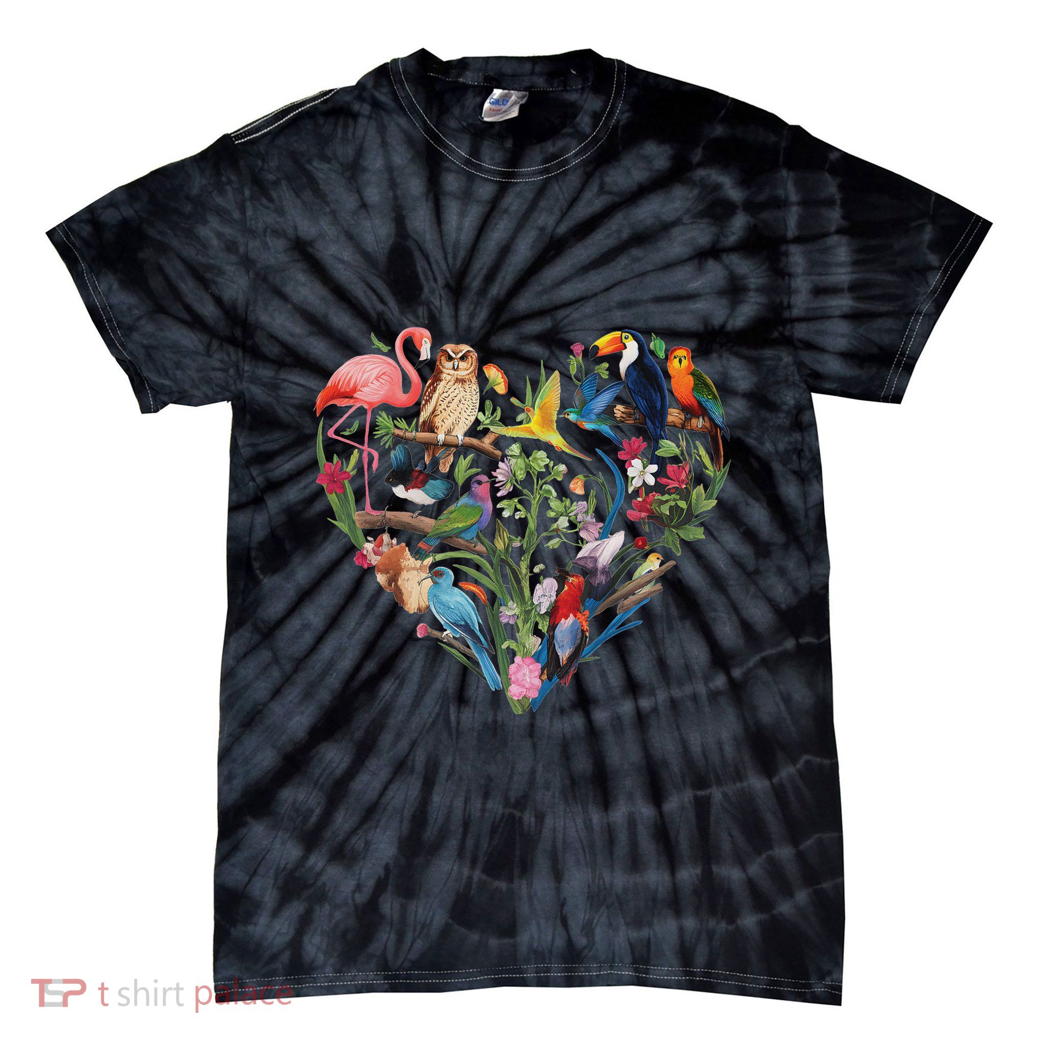 Bird Heart Birding Bird Watching Birder Bird Watcher Design Tie-Dye T-Shirt