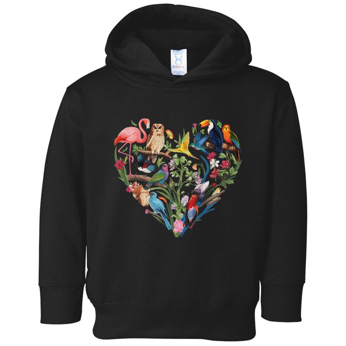 Bird Heart Birding Bird Watching Birder Bird Watcher Design Toddler Hoodie