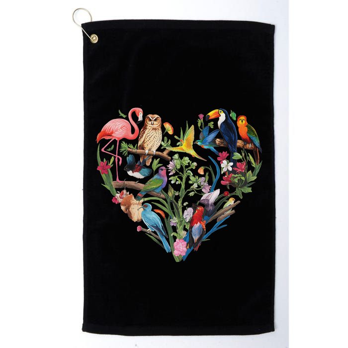 Bird Heart Birding Bird Watching Birder Bird Watcher Design Golf Towel