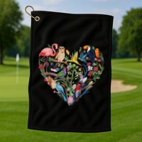 Bird Heart Birding Bird Watching Birder Bird Watcher Design Golf Towel