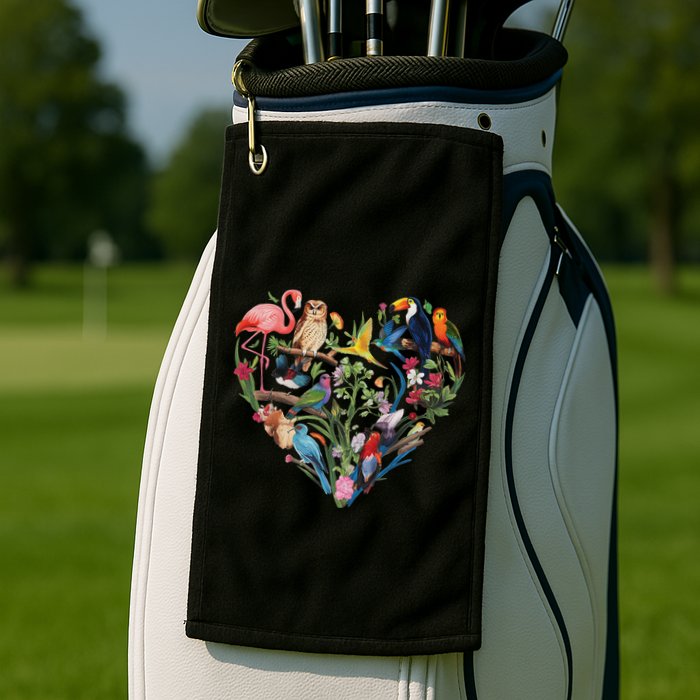 Bird Heart Birding Bird Watching Birder Bird Watcher Design Golf Towel