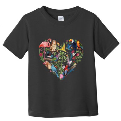Bird Heart Birding Bird Watching Birder Bird Watcher Design Toddler T-Shirt