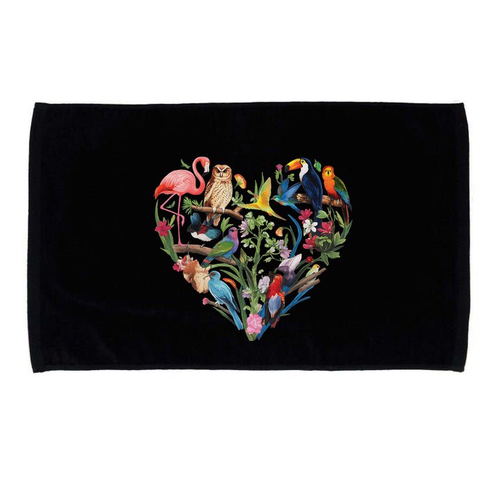 Bird Heart Birding Bird Watching Birder Bird Watcher Design Microfiber Hand Towel