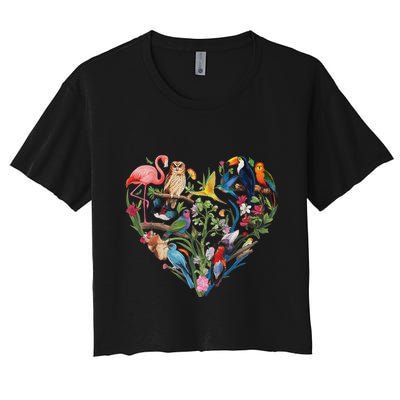 Bird Heart Birding Bird Watching Birder Bird Watcher Design Crop Top