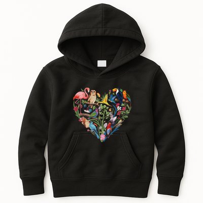 Bird Heart Birding Bird Watching Birder Bird Watcher Design Kids Hoodie