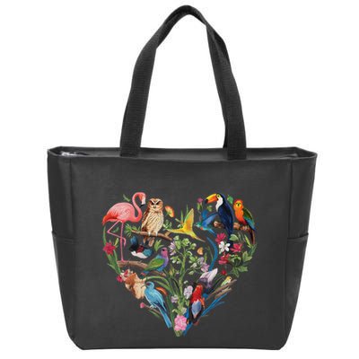 Bird Heart Birding Bird Watching Birder Bird Watcher Design Zip Tote Bag