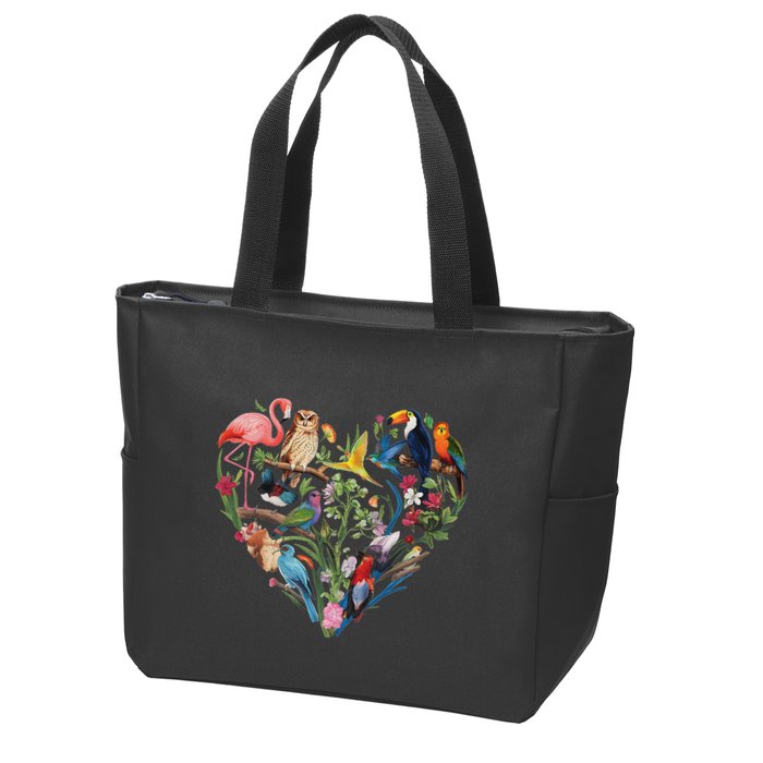 Bird Heart Birding Bird Watching Birder Bird Watcher Design Zip Tote Bag