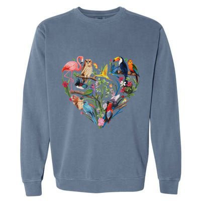 Bird Heart Birding Bird Watching Birder Bird Watcher Design Garment-Dyed Sweatshirt