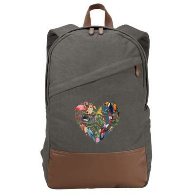 Bird Heart Birding Bird Watching Birder Bird Watcher Design Cotton Canvas Backpack
