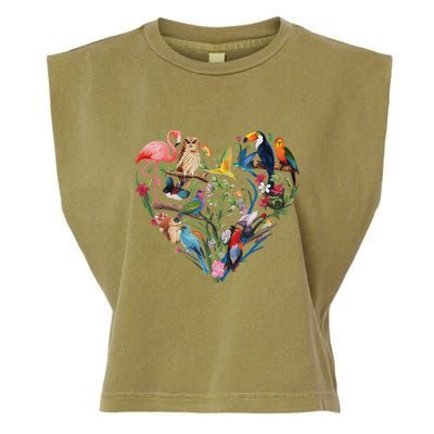 Bird Heart Birding Bird Watching Birder Bird Watcher Design Garment-Dyed Women's Muscle Tee