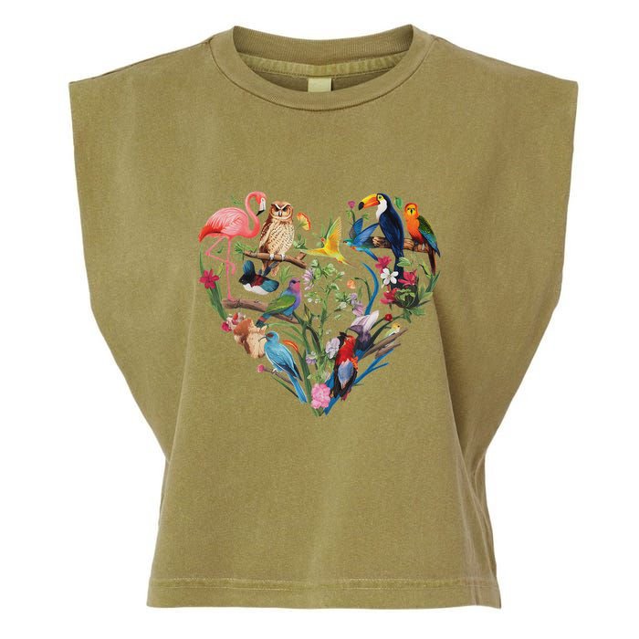 Bird Heart Birding Bird Watching Birder Bird Watcher Design Garment-Dyed Women's Muscle Tee