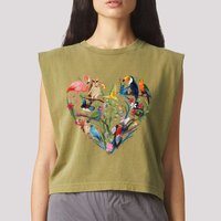 Bird Heart Birding Bird Watching Birder Bird Watcher Design Garment-Dyed Women's Muscle Tee