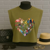 Bird Heart Birding Bird Watching Birder Bird Watcher Design Garment-Dyed Women's Muscle Tee