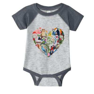 Bird Heart Birding Bird Watching Birder Bird Watcher Design Infant Baby Jersey Bodysuit