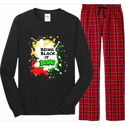 Black History Being Black Is Dope Spray Paint Graffiti 90s Gift Long Sleeve Pajama Set