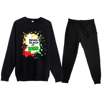 Black History Being Black Is Dope Spray Paint Graffiti 90s Gift Premium Crewneck Sweatsuit Set